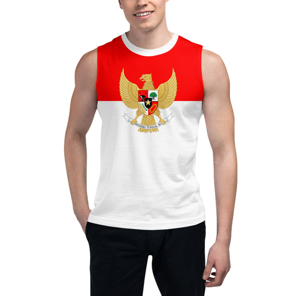 3D Printing Indonesia - Sleeveless T-shirt Indonesia Flag 3D Men's