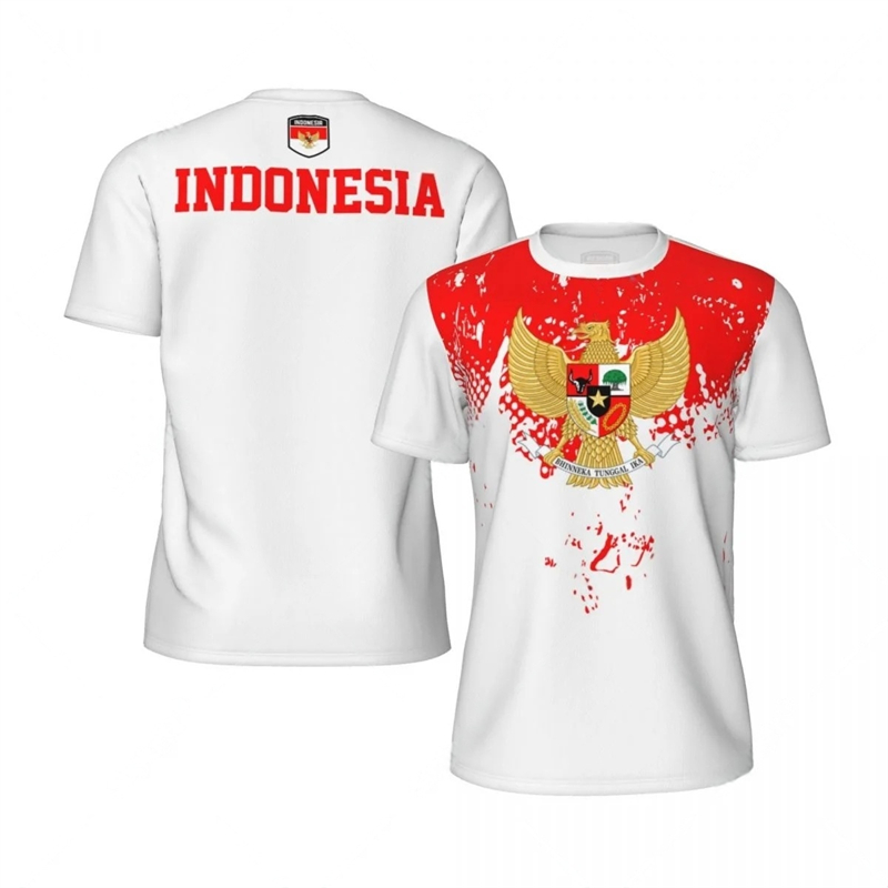 3D Printing Indonesia - Fashion Indonesia Flag Football T Shirts