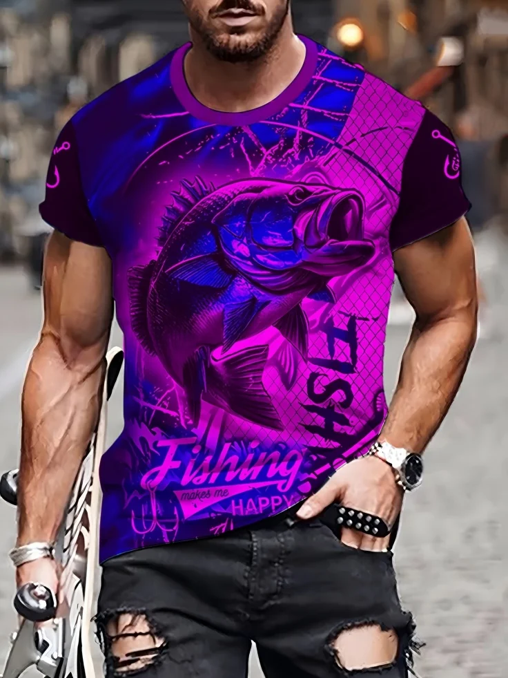 Fashion Men's 3D Fish Graphic  - 3D Printing Maket ulasan dan harga