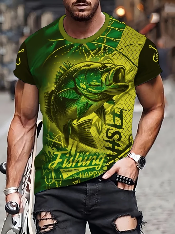 Fashion Men's 3D Fish Graphic  - 3D Printing Maket ulasan dan harga