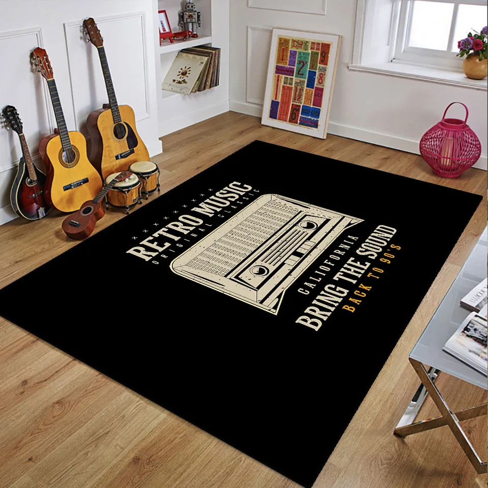 Retro Music Rugs for Bedroom D - 3D Printing Guitar ulasan dan harga