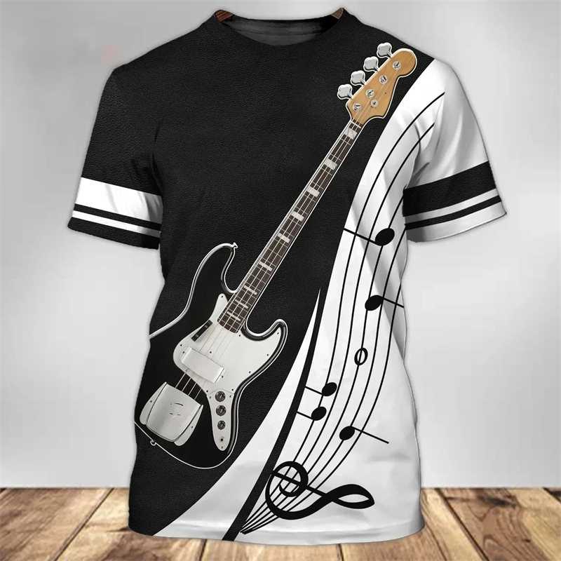 Fashion 3D Guitar Print T Shir - 3D Printing Guitar ulasan dan harga