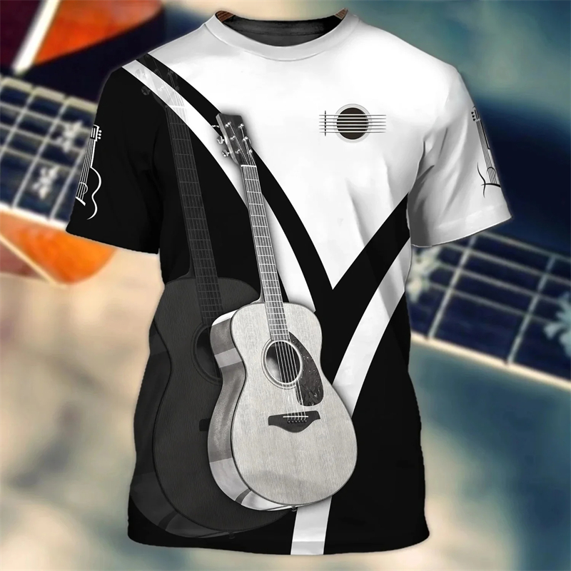 Fashion 3D Guitar Print T Shir - 3D Printing Guitar ulasan dan harga
