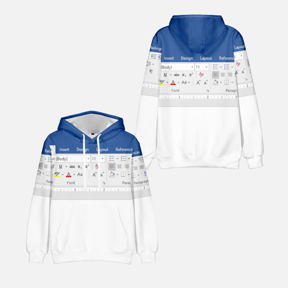 3D Casual Excel Hoodie for Men - 3D Printing Software ulasan dan harga